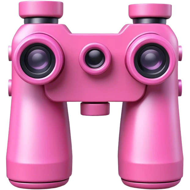 robotic 3d pink binoculars emoji