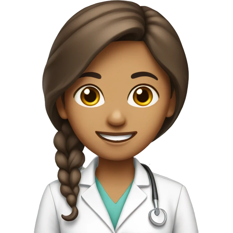 indian girl brown hair dentist emoji