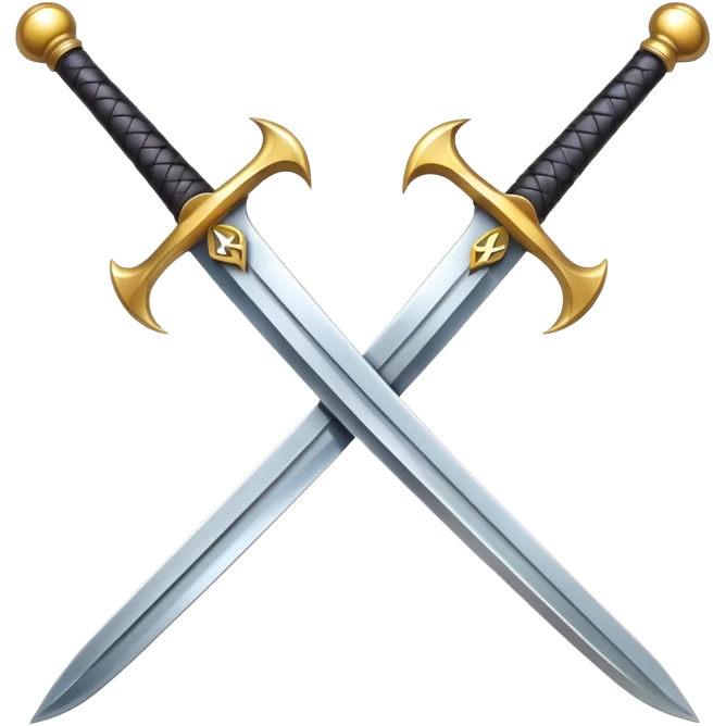 two crossed swords with the letter M emoji
