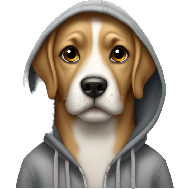 Dog wearing a hoodie ￼ emoji