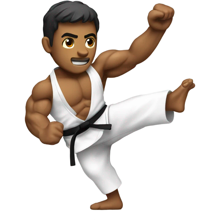 Muscled up karate guy emoji