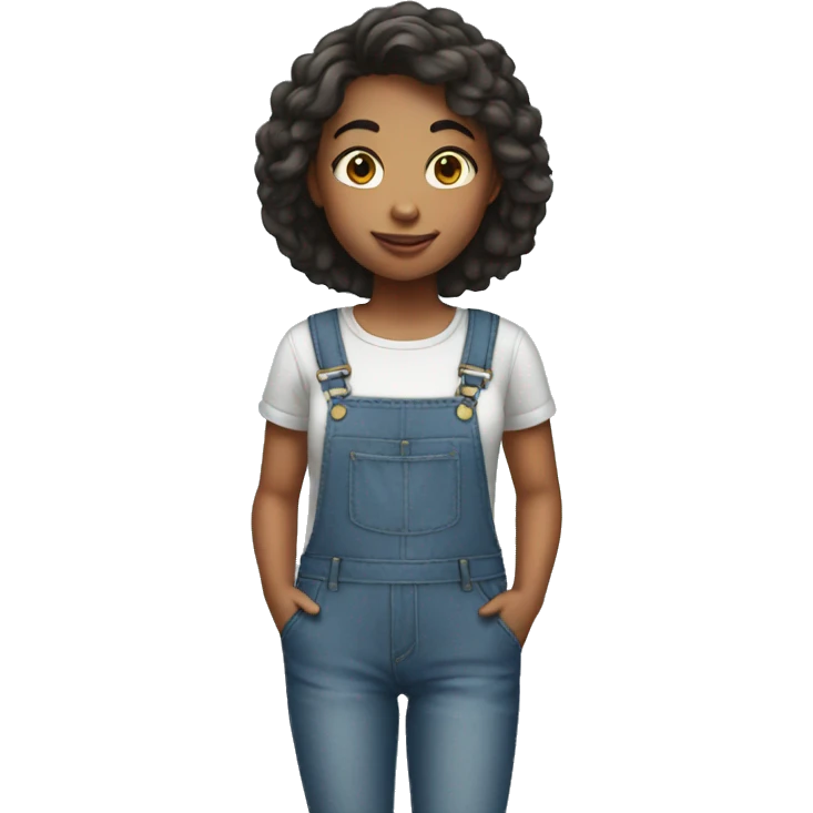 Girl with an Overalls emoji