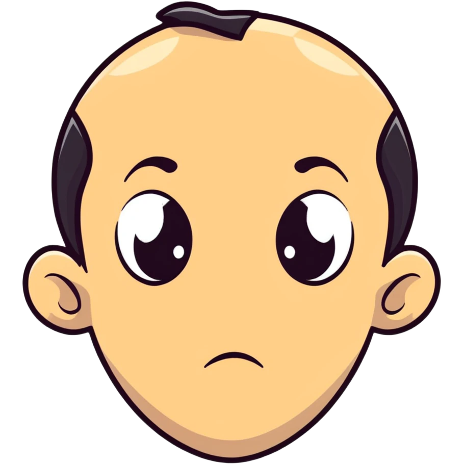 Man with an enormous forehead, comically large forehead, funny character emoji
