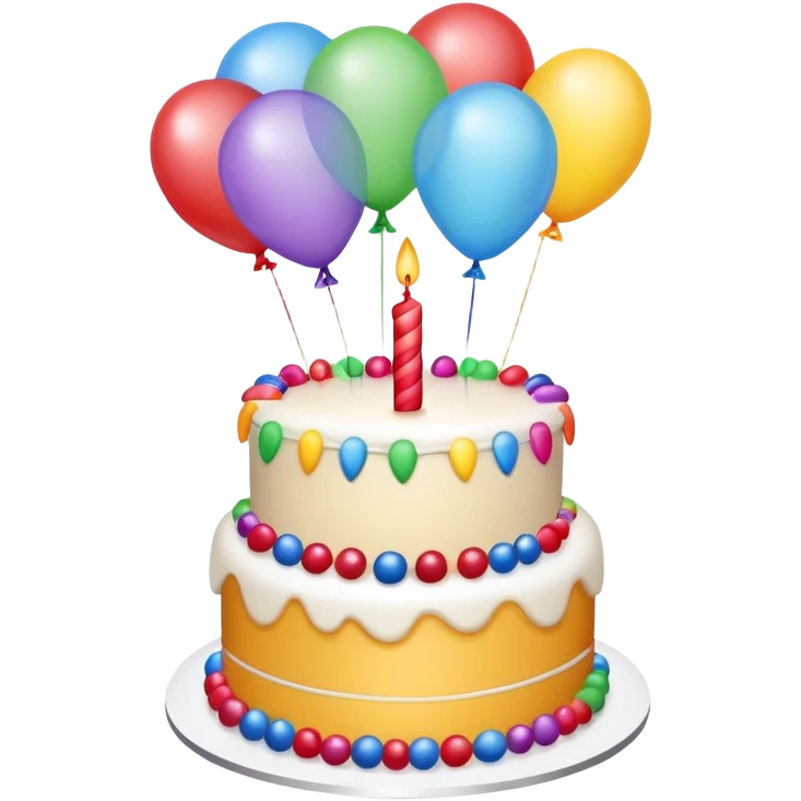 A birthday’s cake With ballons emoji