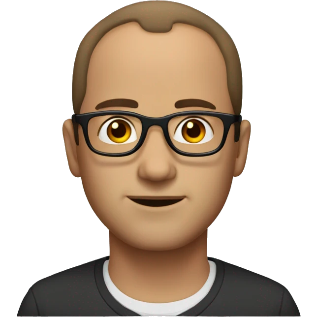 Man with receding hair line brown hair and brown eyes andglasses  emoji