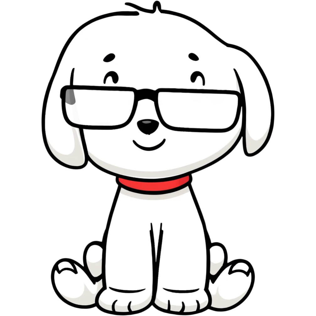 Snoopy with glasses  emoji