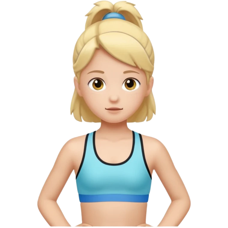 prepubescent flat-chested child girl in a sports bra emoji