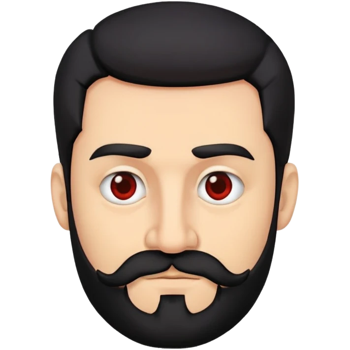 A red-skinned man with crooked nose, black hair and black beard emoji