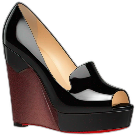 WEDGE heel LOUBOUTIN black PATENT emoji