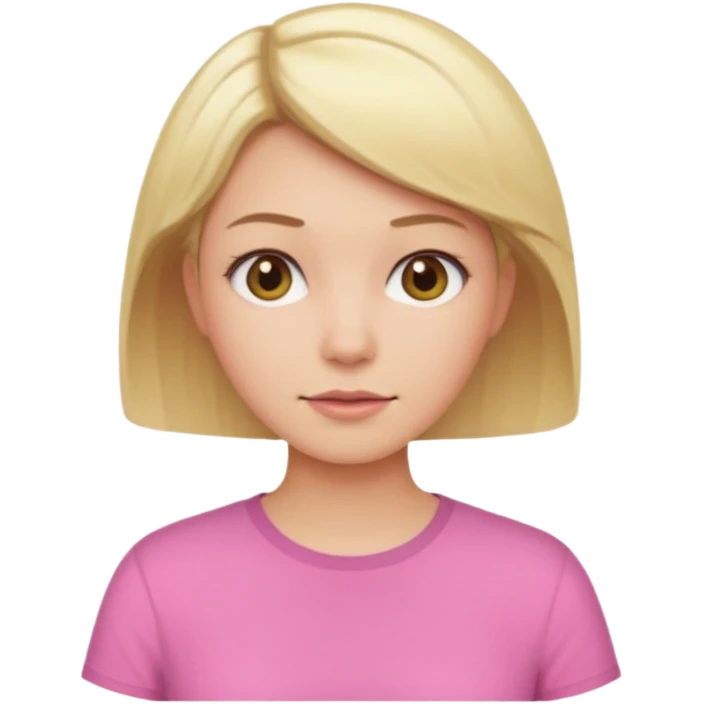 blonde woman short hair and pink shirt emoji
