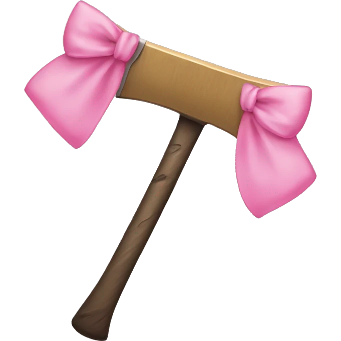 coquette axe with pink bow emoji
