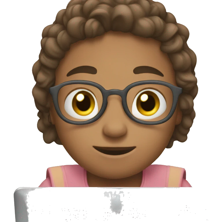 The child is playing on the computer emoji