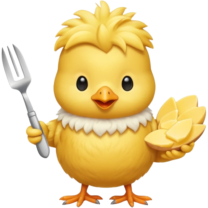 a yellow chick with a butter knife emoji