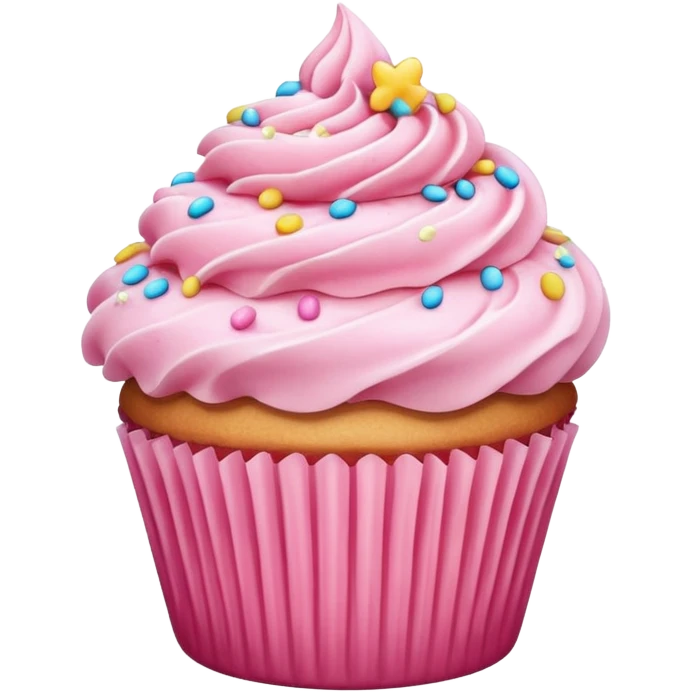 Cupcake with pink icing emoji