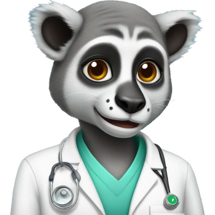 lemur working as vet tech emoji