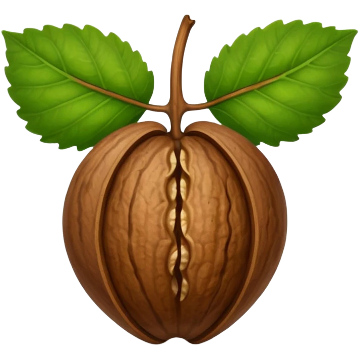 walnut with leaf emoji