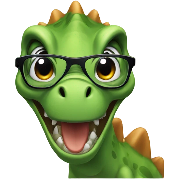 dinosaur with glasses emoji