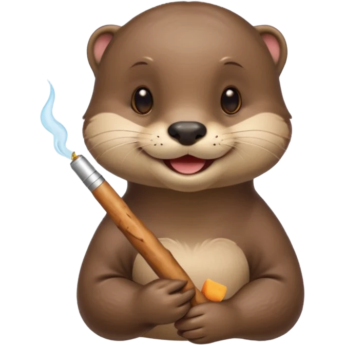 Cute female Otter smoking a joint emoji
