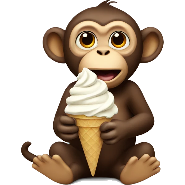 Monkey eating ice cream  emoji