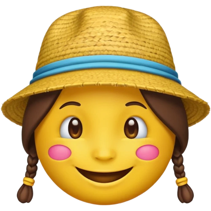 African hat on smiling yellow emoji emoji