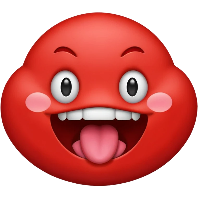 hot red round emoji with open mouth or tongue emoji