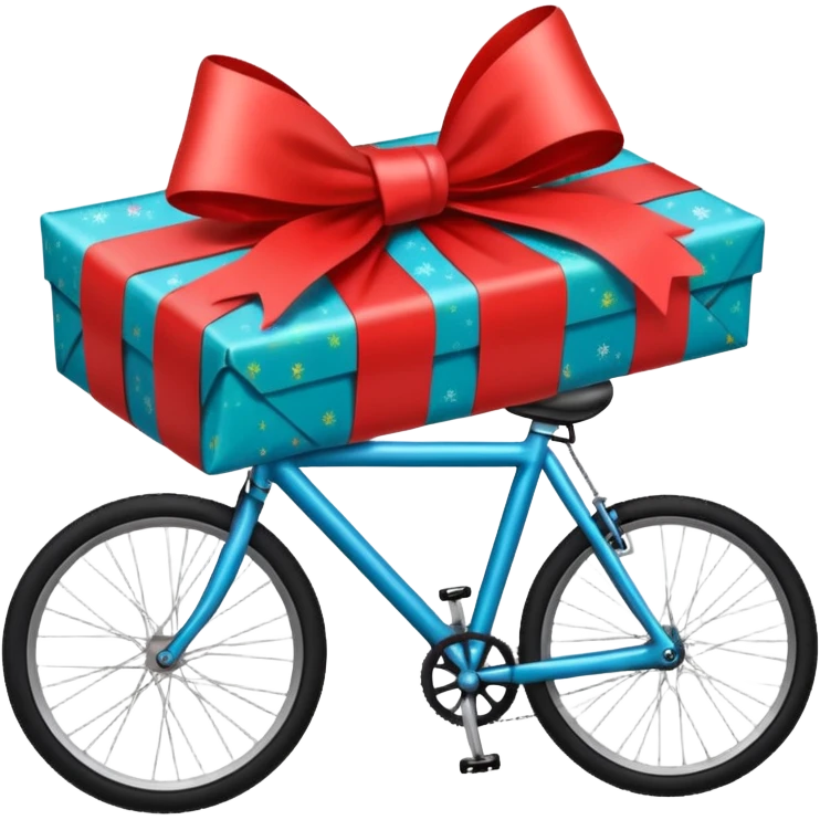 Bike wrapped as a christmas gift emoji