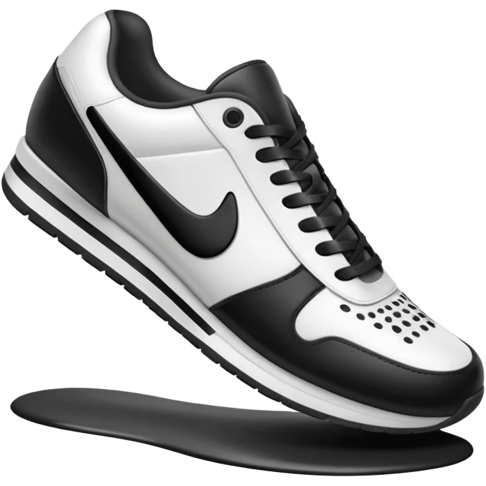 3D Apple-style emoji of a sneaker pressing on the ground, leaving a clear shoe print under it. Rounded, glossy, smooth, soft shadows, white background.

 emoji