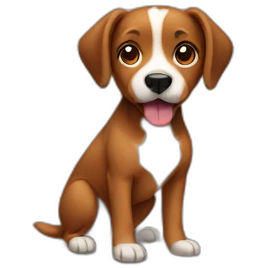 brown female dog with body emoji