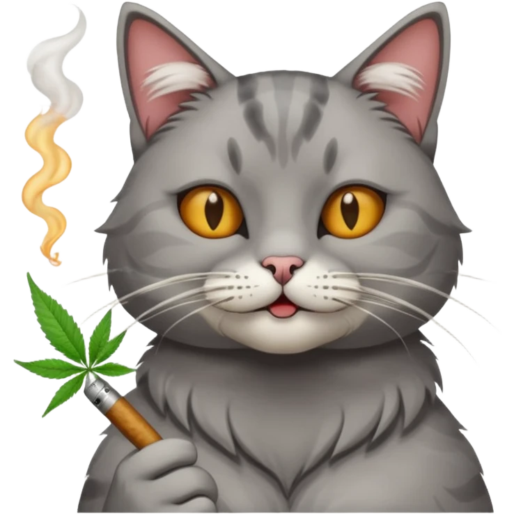 Cat smoking weed emoji