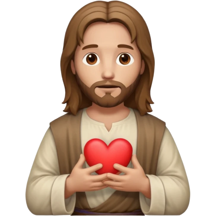 Jésus avec un cœur dans ses mains emoji