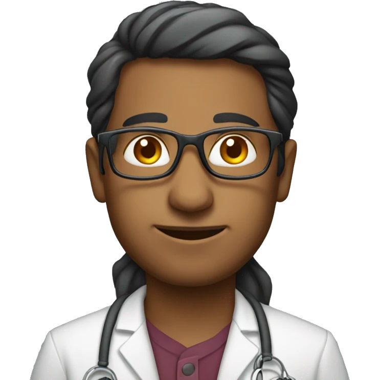 Indian physican with glasses emoji