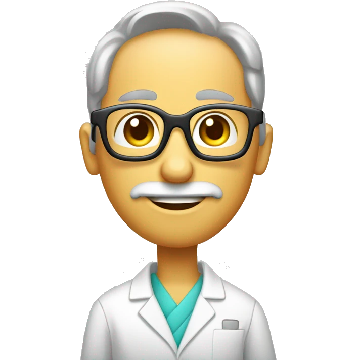 farmaceutico con gafas cuerpo comple emoji