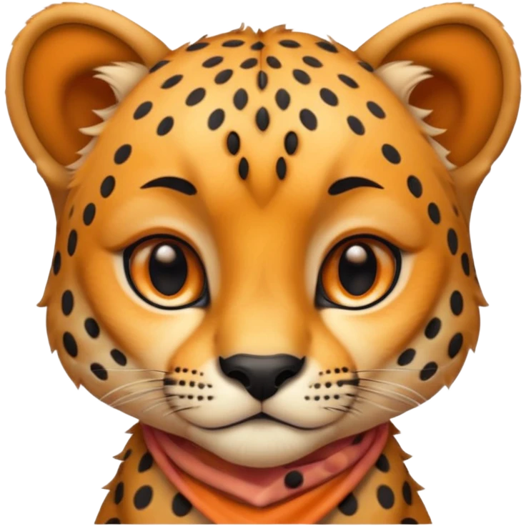 Cute small face cheetah emoji