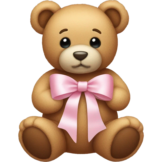 Light Pink bow on a teddy bear emoji