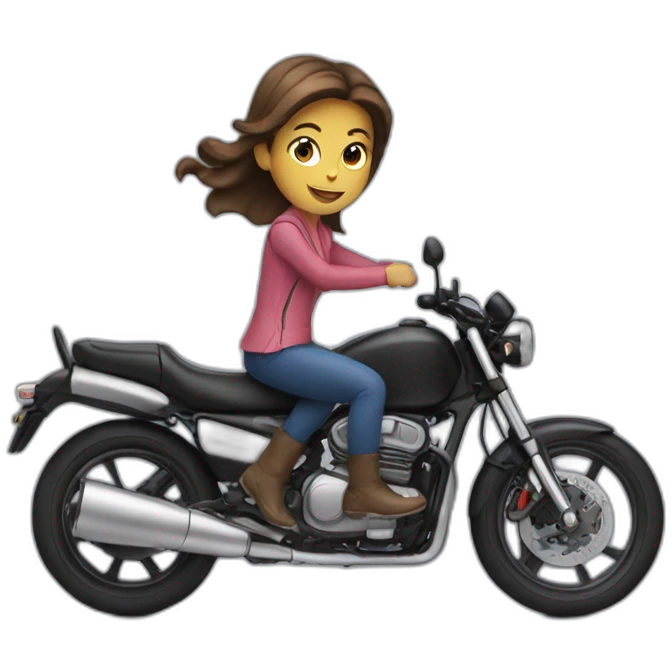 Fille qui fait de la moto emoji