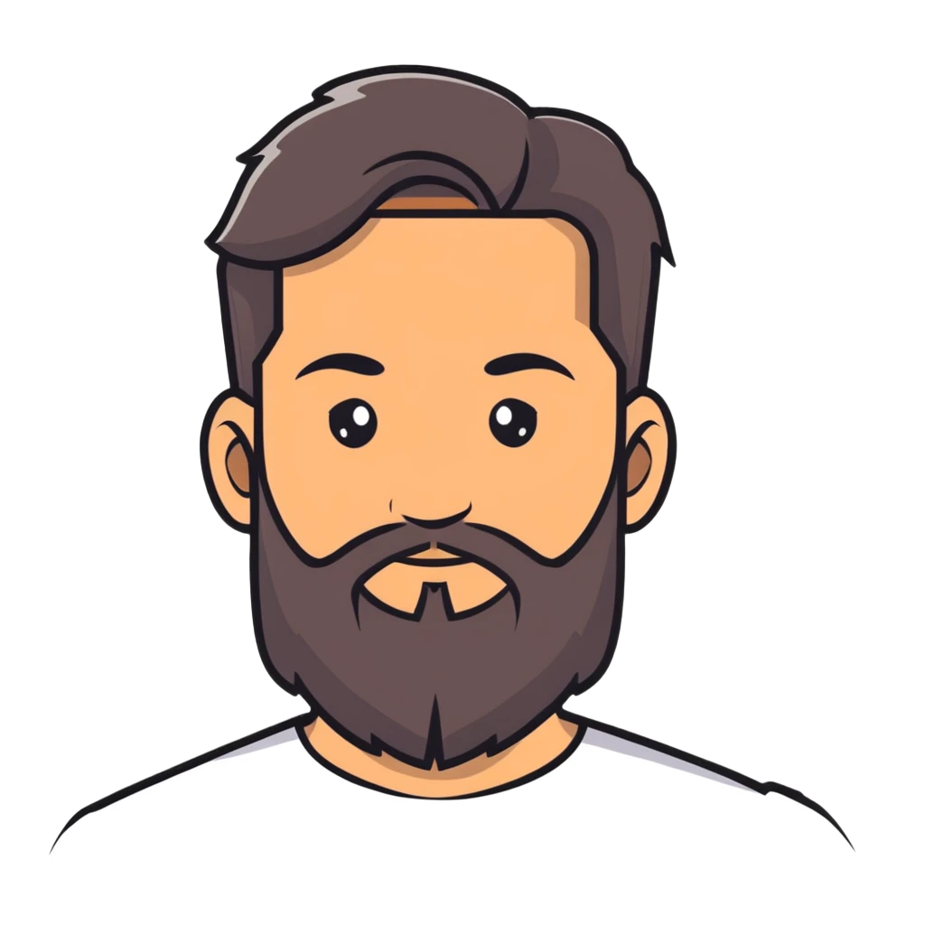 hombre con barba y pelo lacio emoji