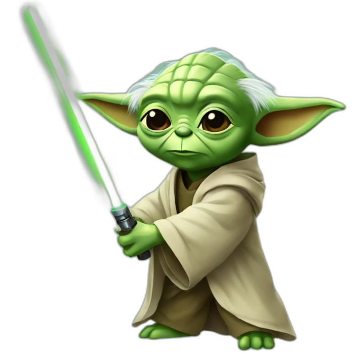 yoda with laser saber emoji