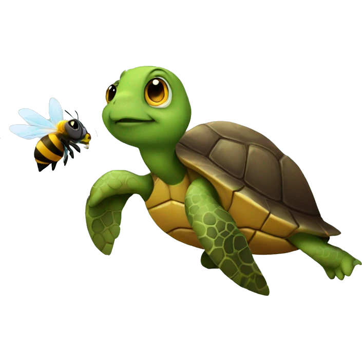 Turtle with bee emoji