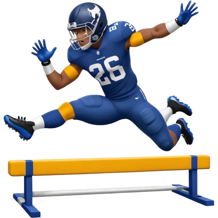 Saqoun Barkley hurdle over a person emoji