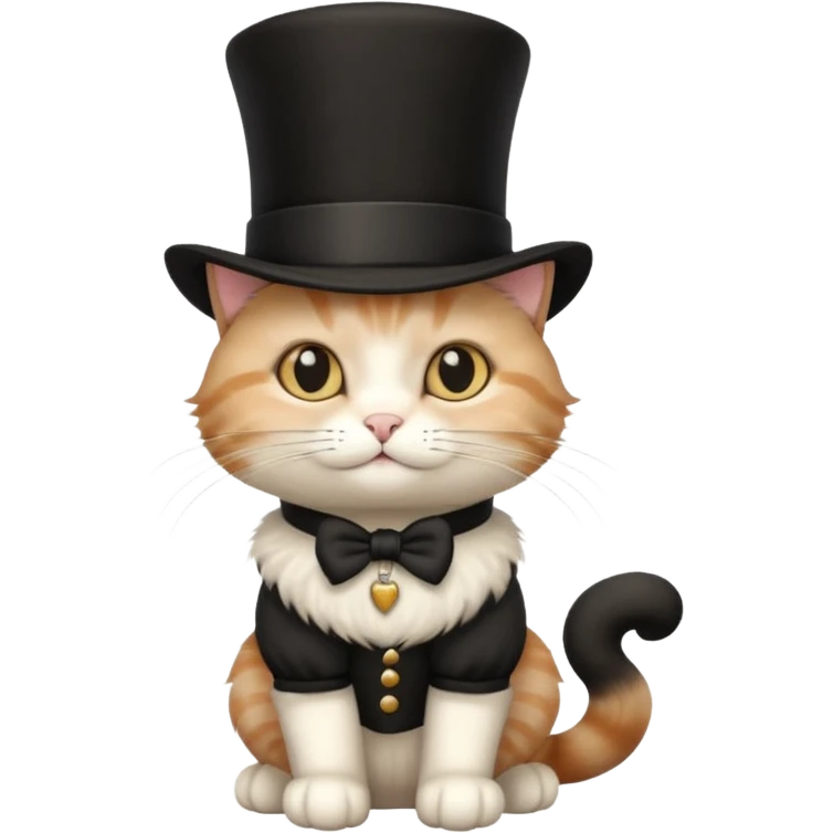 Кіт у чоботях з чорним циліндром emoji