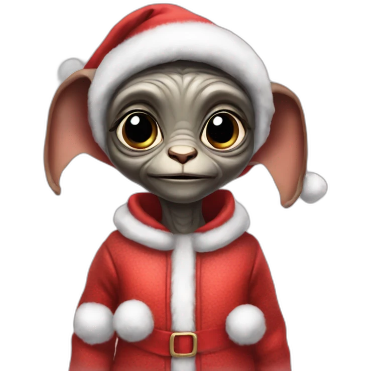 Cute E.T  dress like santa claus  emoji