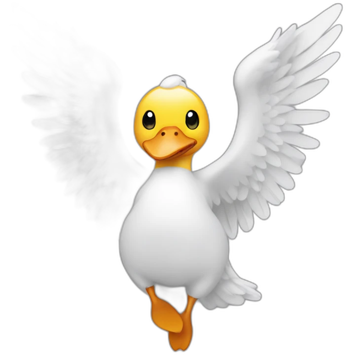 Un ange sur un canard emoji