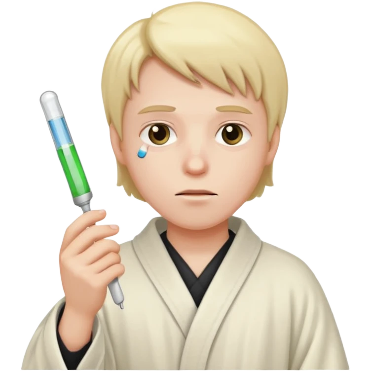 Very sick with thermometer emoji