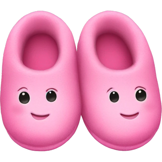 a pair of pink baby slippers emoji