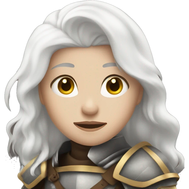 Girl in armor and white hair emoji