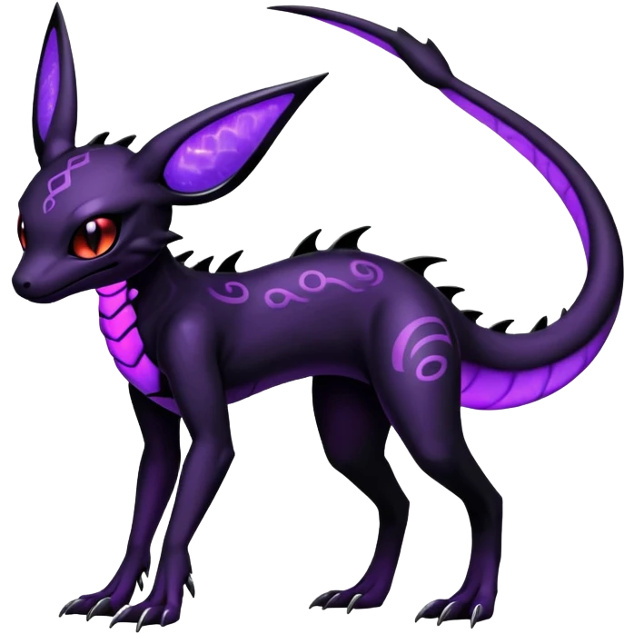 Dark Edgy Salandit-Umbreon-Fakémon-hybrid-creature (full body)  emoji