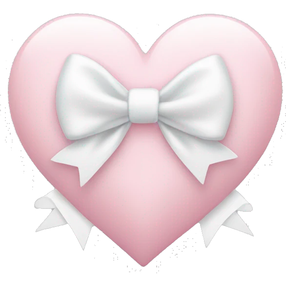 Pastel pink heart with white bow emoji
