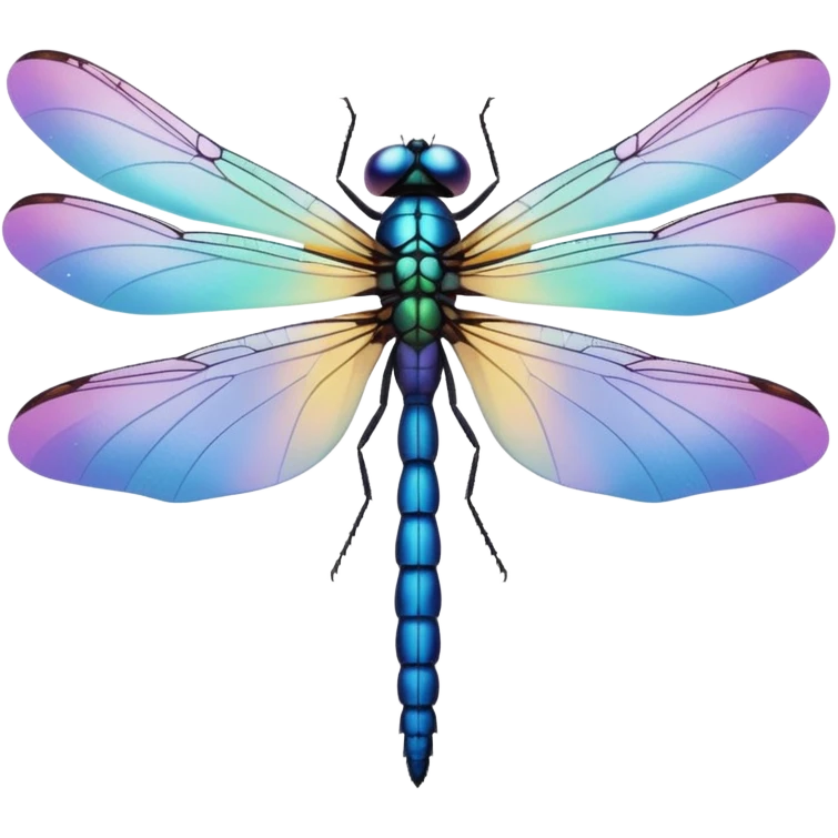 Peaceful Dragonfly change color  keep  black background  emoji