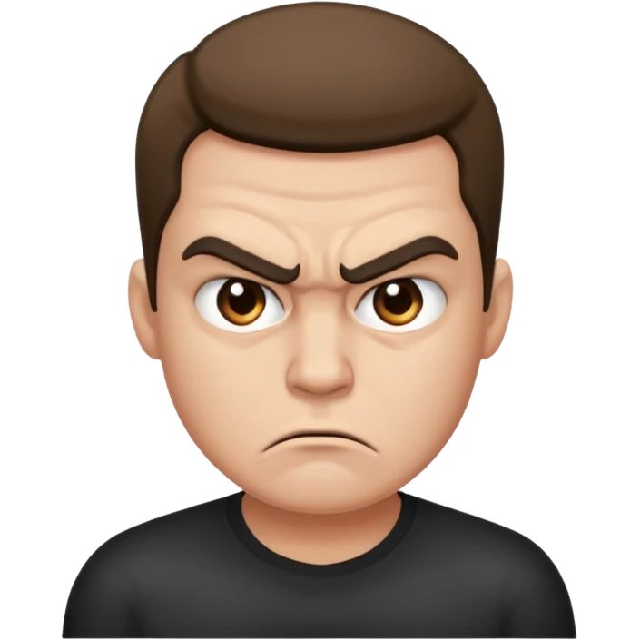 Angry with raised eyebrow emoji
