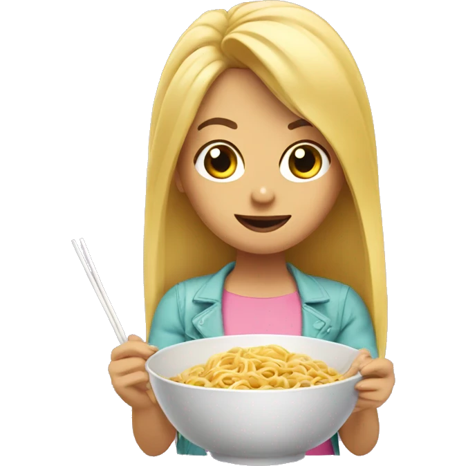 Barbi eating noodles  emoji